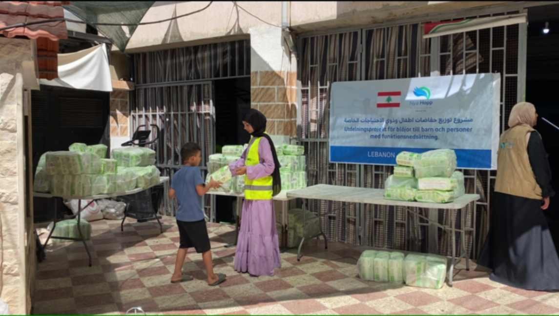 Nya Hopp humanitarian aid team supporting people with disabilities in Lebanon